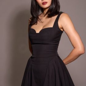 Bunny Black Twill Mini Dress - Image 16