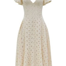 Amaya Cream Tea Broderie Anglais Midi Dress - Image 2