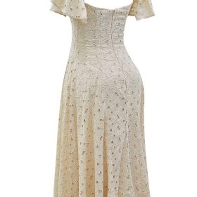 Amaya Cream Tea Broderie Anglais Midi Dress - Image 3