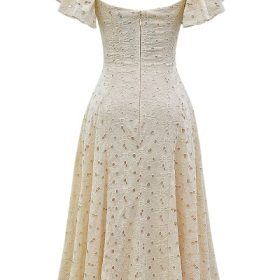 Amaya Cream Tea Broderie Anglais Midi Dress - Image 4