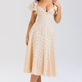 Amaya Cream Tea Broderie Anglais Midi Dress - Image 5