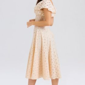 Amaya Cream Tea Broderie Anglais Midi Dress - Image 11