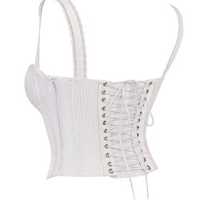 Gini White Lace Back Corset - Image 3