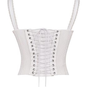 Gini White Lace Back Corset - Image 4