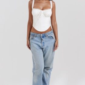 Gini White Lace Back Corset - Image 7