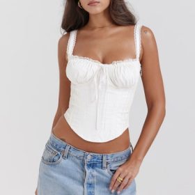 Gini White Lace Back Corset - Image 9