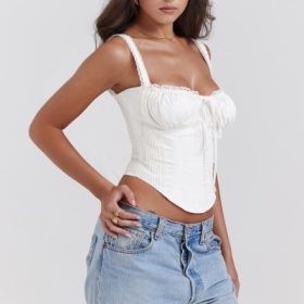 Gini White Lace Back Corset - Image 10