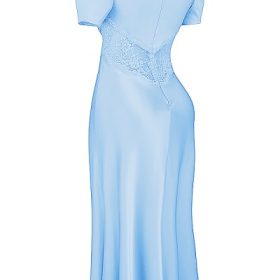 Rafaela Soft Blue Pure Silk & Lace Dress - Image 3