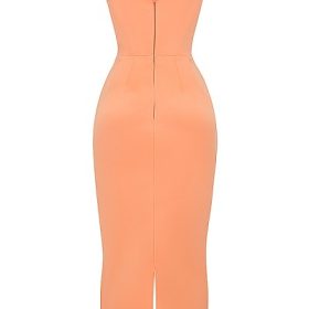 Alora Tangerine Strapless Corset Midi Dress - Image 4