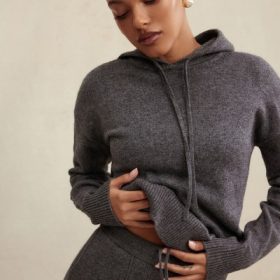 Jionni Charcoal Cashmere Blend Hoodie - Image 5