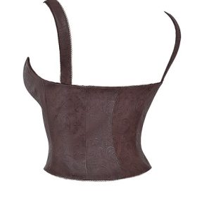 Pia Brown Vegan Leather Corset - Image 3