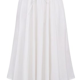 Cora White Gathered Midi Skirt - Image 2