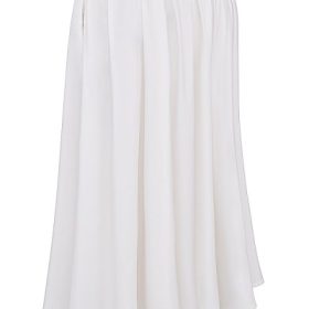 Cora White Gathered Midi Skirt - Image 3
