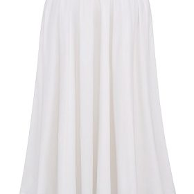 Cora White Gathered Midi Skirt - Image 4