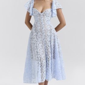 Austen Bluebell Floral Lace Midi Dress - Image 5