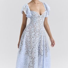 Austen Bluebell Floral Lace Midi Dress - Image 9