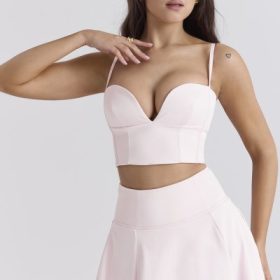 Pabla Ballerina Pink Cropped Bralette Top - Image 8