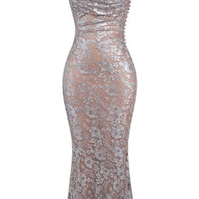 Azzurra Ice Blue Lace Godet Gown - Image 2