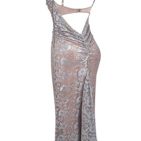 Azzurra Ice Blue Lace Godet Gown - Image 3