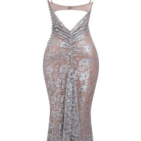 Azzurra Ice Blue Lace Godet Gown - Image 4