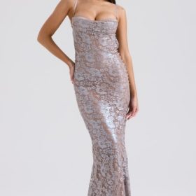 Azzurra Ice Blue Lace Godet Gown - Image 7