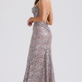 Azzurra Ice Blue Lace Godet Gown - Image 10