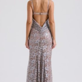 Azzurra Ice Blue Lace Godet Gown - Image 11