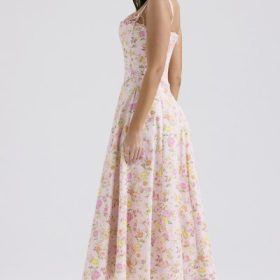 Clarabelle Pink Meadow Print Cotton Midi Sundress - Image 9