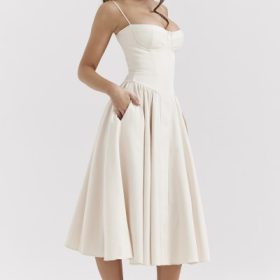 Samaria Vintage Cream Corset Sundress - Image 8