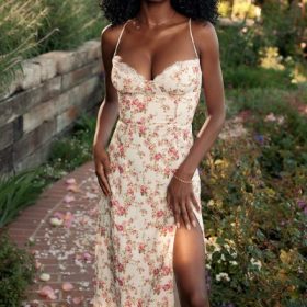 Charlotte Rose Print Corset Midi Sundress - Image 6