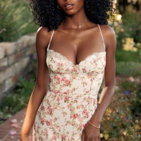 Charlotte Rose Print Corset Midi Sundress - Image 15