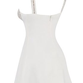 Cassandra Ivory Satin and Lace Mini Dress - Image 3
