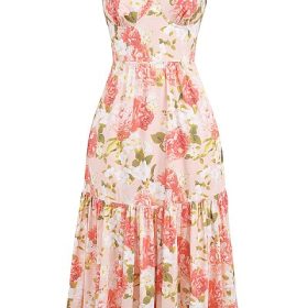 Elia Pink Peony Print Cotton Midi Sundress - Image 2