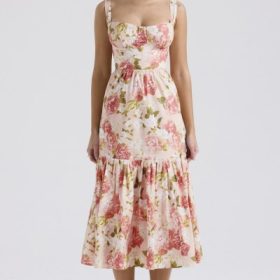 Elia Pink Peony Print Cotton Midi Sundress - Image 6