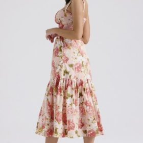 Elia Pink Peony Print Cotton Midi Sundress - Image 10
