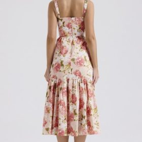 Elia Pink Peony Print Cotton Midi Sundress - Image 11