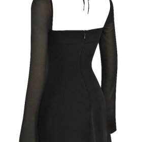 BabyDoll Black Chiffon Halter Mini Dress - Image 3