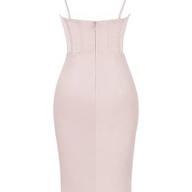 Myrna Crystal Satin Corset Midi Dress - Image 4