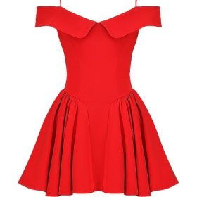 Elida Scarlet Off Shoulder Mini Dress - Image 2
