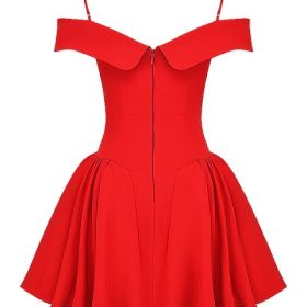 Elida Scarlet Off Shoulder Mini Dress - Image 4