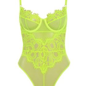 Nadia Neon Yellow Lace Bodysuit - Image 16
