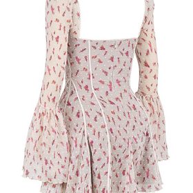 Analissa Vintage Cream Rose Print Corset Mini Dress - Image 3