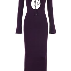 Keana Grape Ribbed Knit Maxi Dress - Image 2