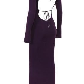 Keana Grape Ribbed Knit Maxi Dress - Image 3