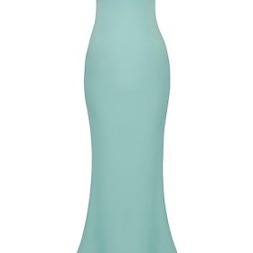 Alette Jade Satin Strapless Maxi Dress - Image 4