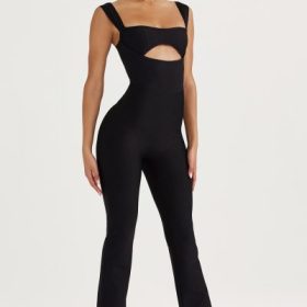 Yasmeen Black Bandage Jumpsuit - Image 5