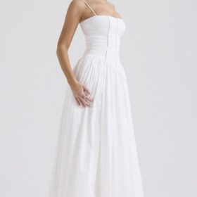 Ysabella White Cotton Maxi Sundress - Image 9