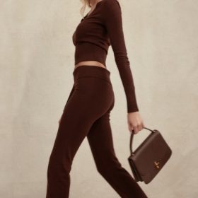 Ama Chocolate Cashmere Blend Trousers - Image 5