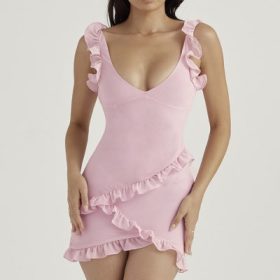 Tania Pink Quartz Ruffle Mini Dress - Image 5