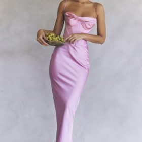 Charmaine Pink Corset Maxi Dress